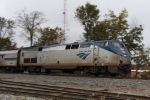 AMTK 9 leads train 80 towards the signals at Aycock